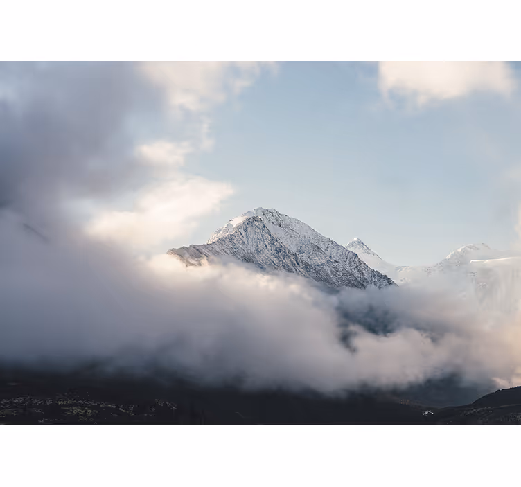 Tapisserie montagne grands sommets gelés - TenStickers