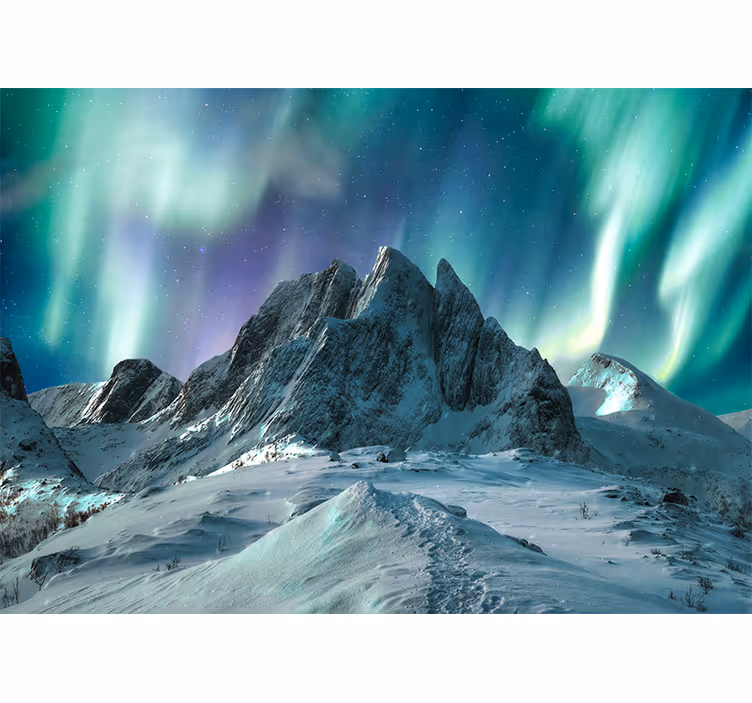 Tapisserie paysage aurore des montagnes - TenStickers