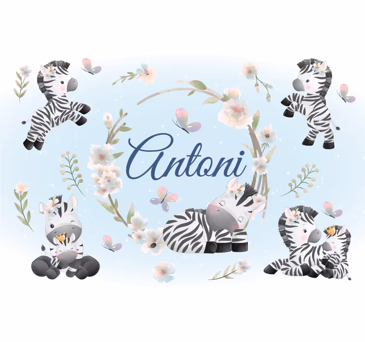Tapisserie animaux design de jeu zèbre - TenStickers