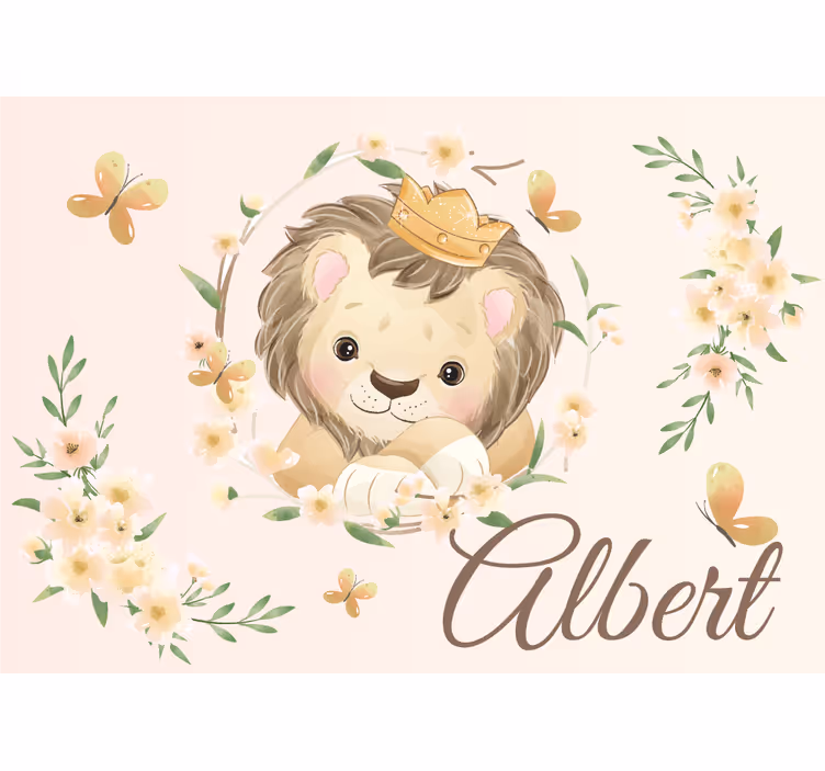 Tapisserie lion roi des lions mignon - TenStickers