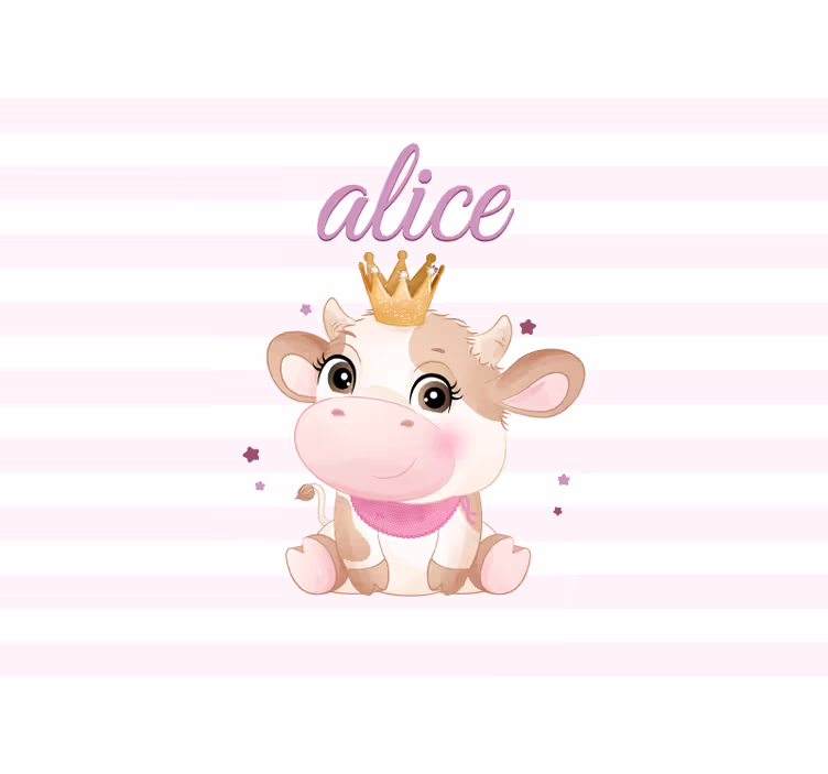 Tapisserie chambre enfant illustration de vache couronnée - TenStickers