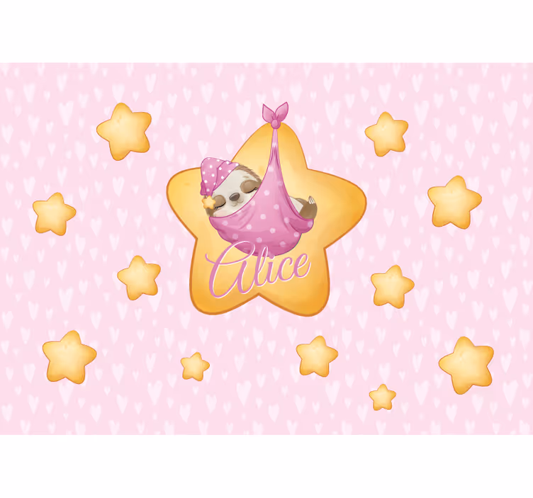 Tapisserie pour chambre bébé paresseux dans les étoiles - TenStickers