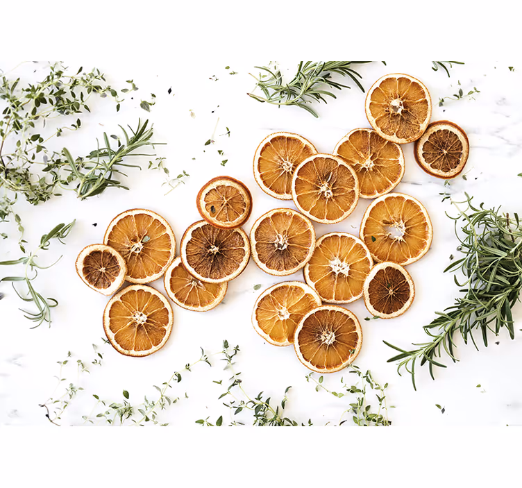 Tapisserie fleur élégance des agrumes séchés - TenStickers