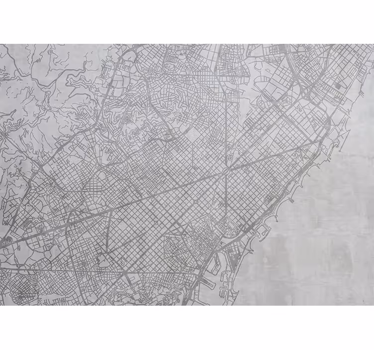 Tapisserie villes et pays carte détaillée de ville - TenStickers