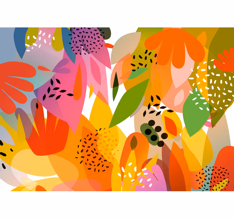 Tapisserie fleur collage floral coloré - TenStickers