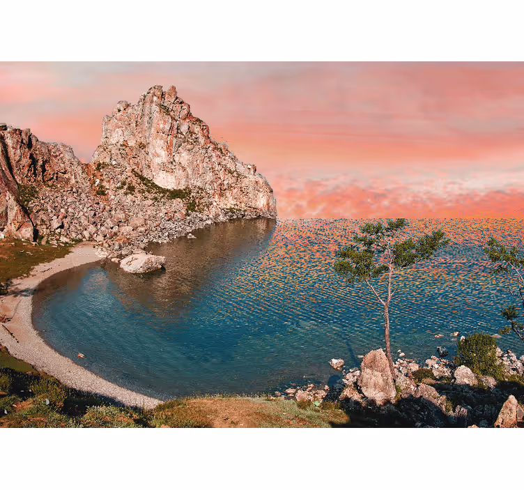 Tapisserie paysage océan tranquille perspective - TenStickers