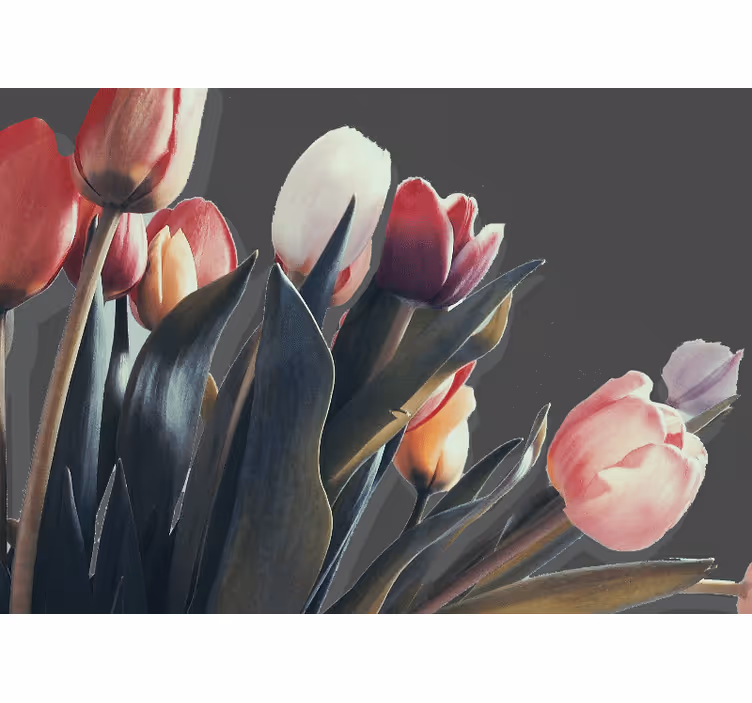 Tapisserie fleur Éclosion de tulipes - TenStickers