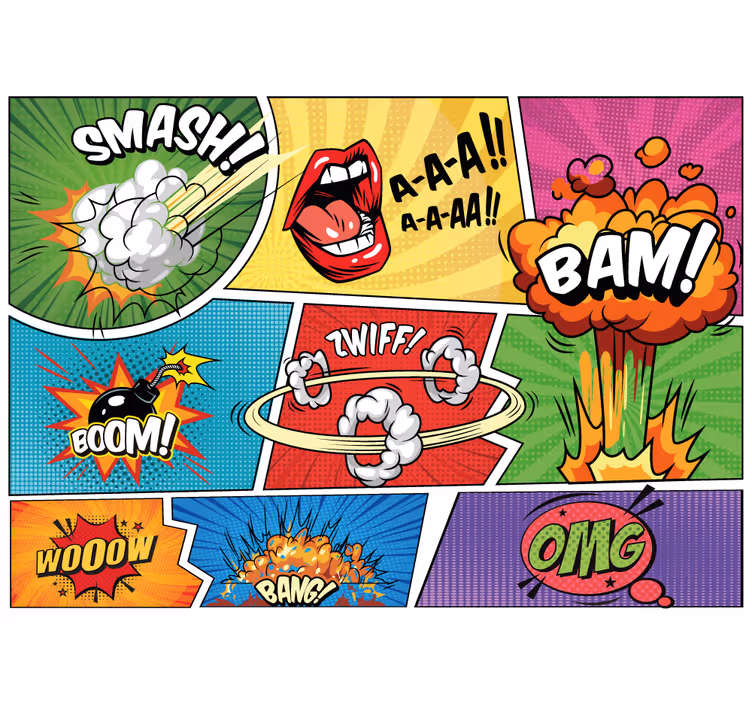Tapisserie graffiti action de bande dessinée - TenStickers