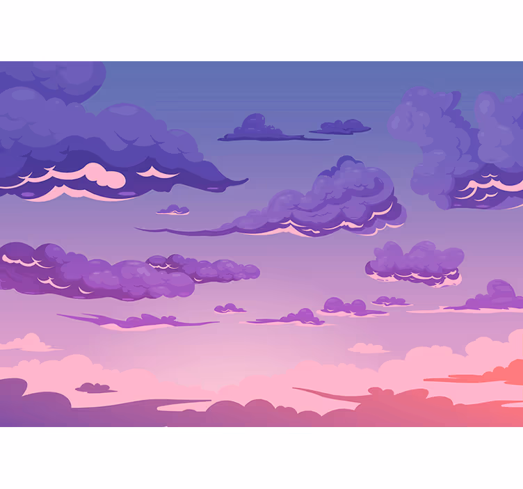 Tapisserie ciel vue nuage fantaisiste - TenStickers