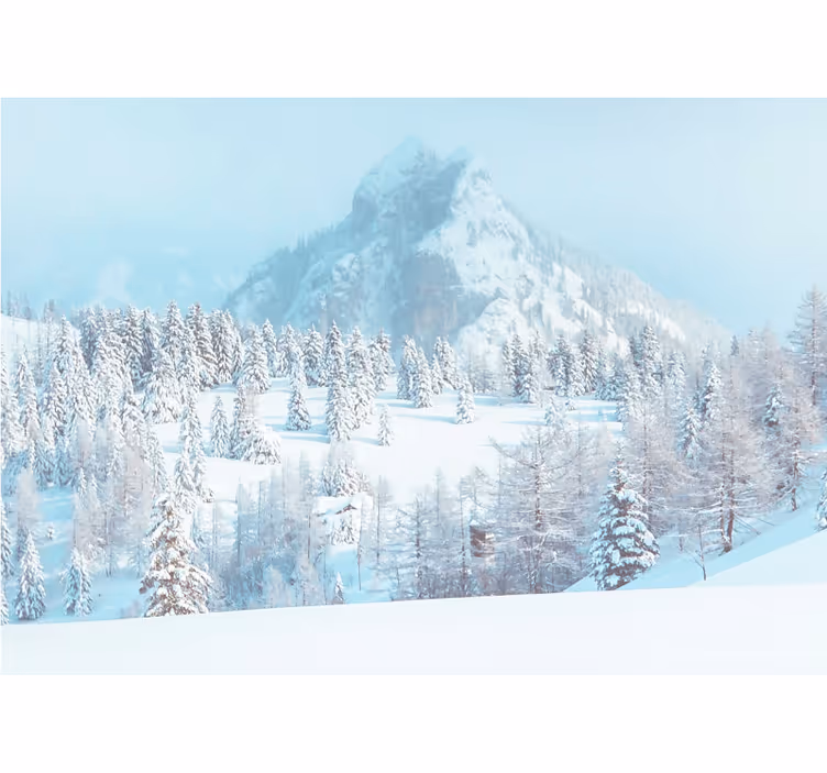Tapisserie montagne paysage de pics gelés - TenStickers