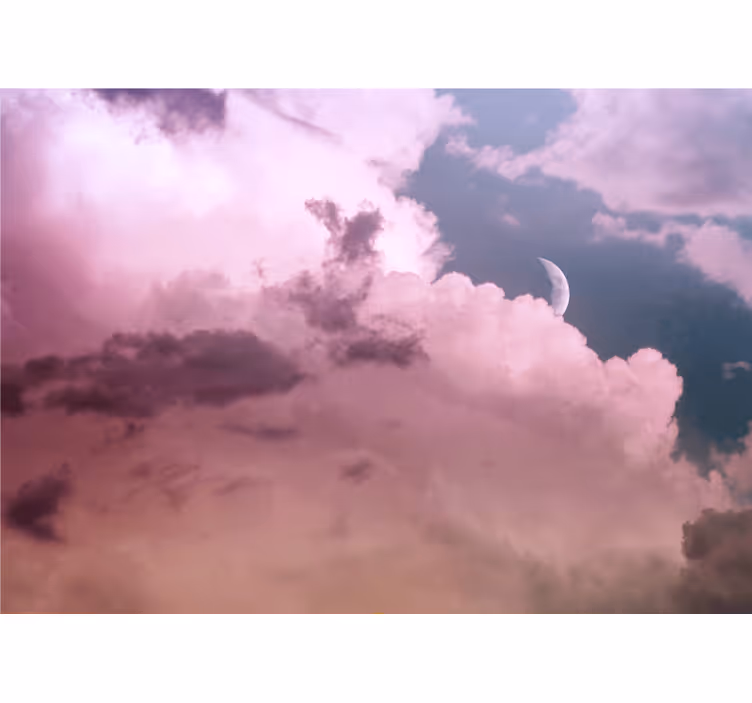 Tapisserie ciel ciel nuageux au clair de lune - TenStickers
