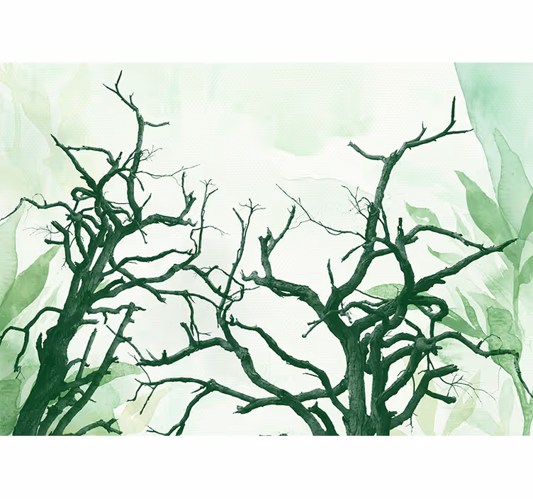 Tapisserie arbre silhouettes d'arbres détaillées - TenStickers