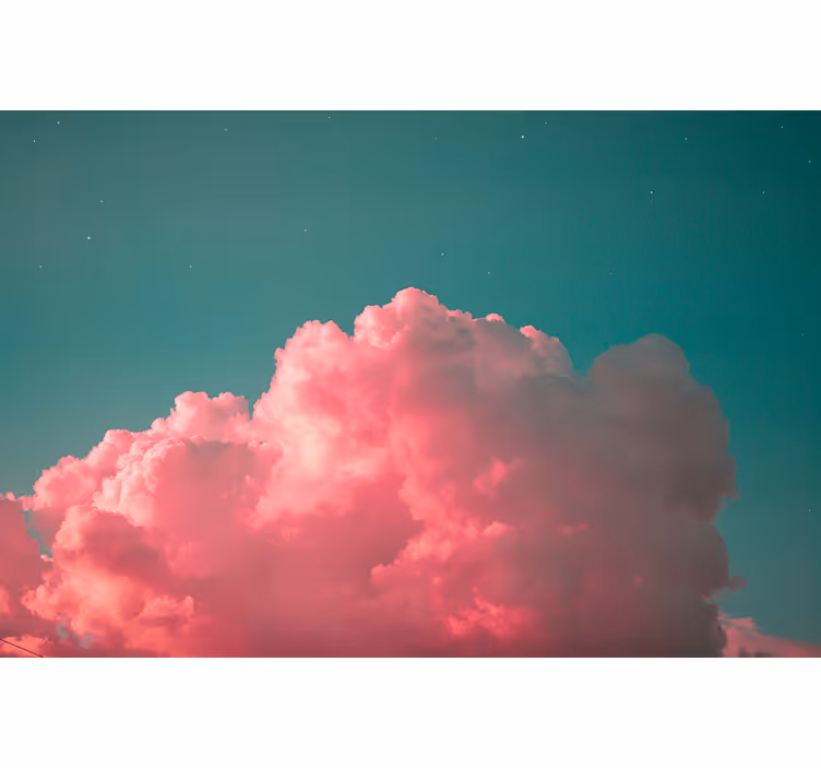 Tapisserie ciel nuages roses rêveurs - TenStickers