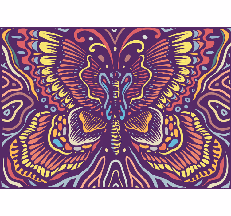Tapisserie animaux art de papillon coloré - TenStickers