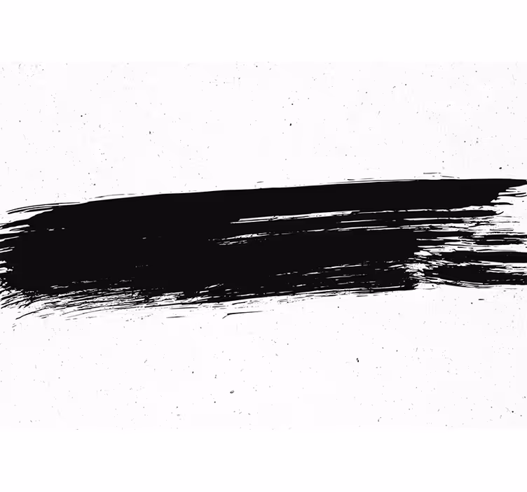 Tapisserie abstraite traînée de pinceau noire - TenStickers
