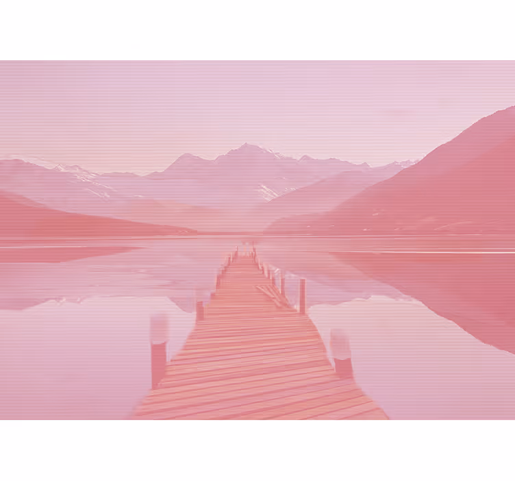 Tapisserie paysage vue sur le lac serein - TenStickers