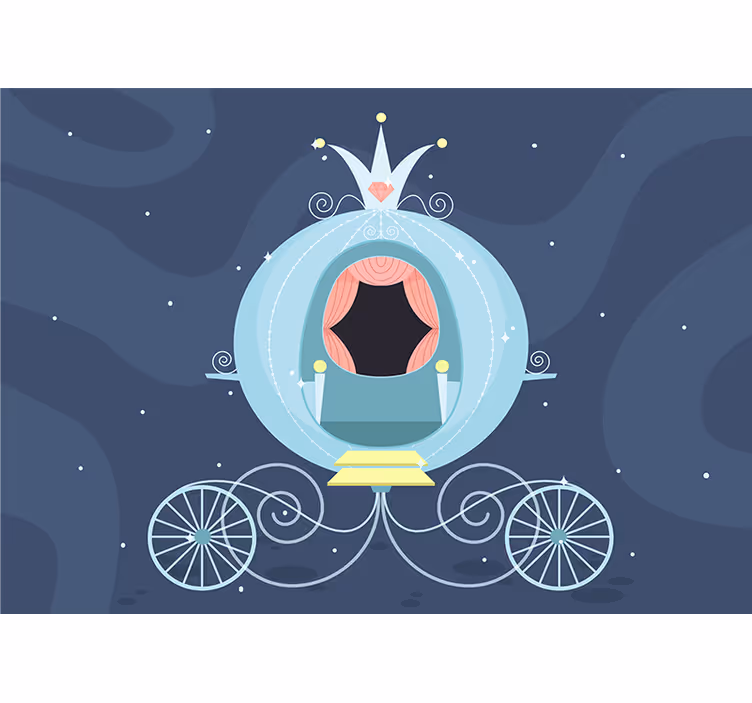 Tapisserie chambre enfant carrosse de conte de fées - TenStickers