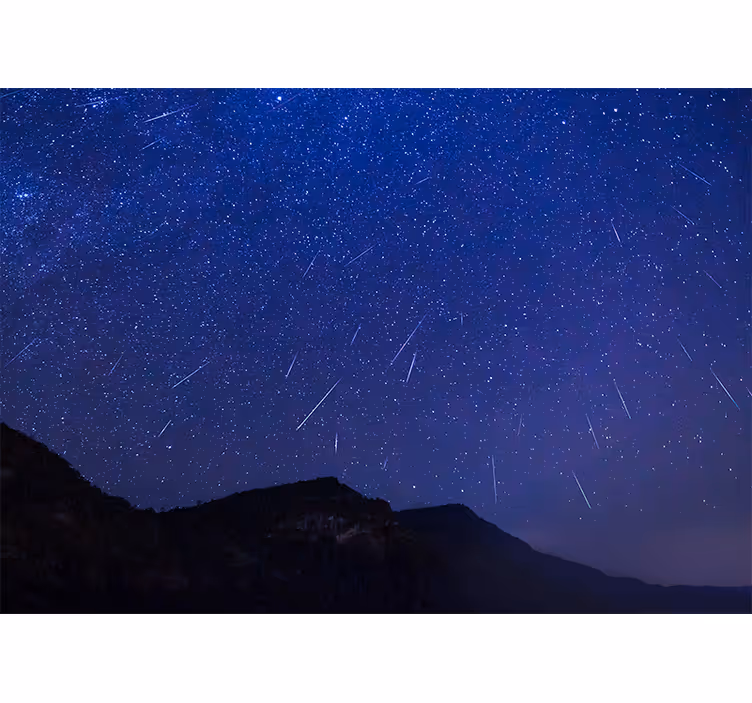Tapisserie montagne comètes célestes nuit - TenStickers