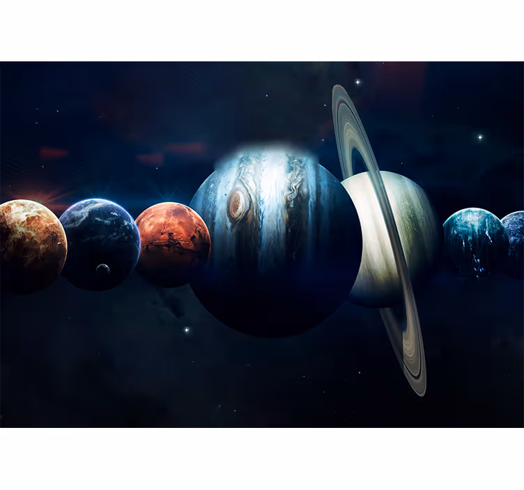 Tapisserie espace planètes en orbite - TenStickers
