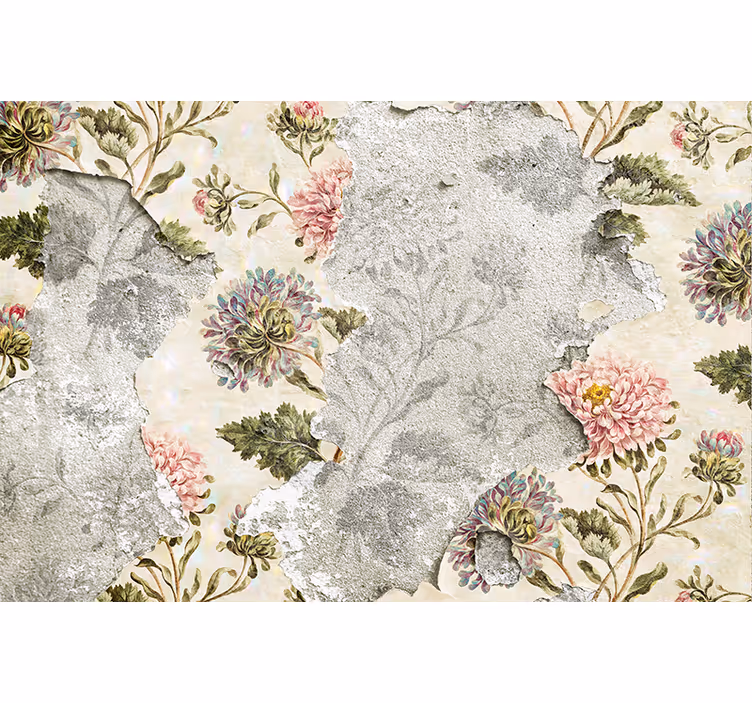 Tapisserie fleur motif floral vintage - TenStickers