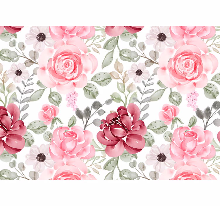 Tapisserie fleur motif floral en fleurs - TenStickers