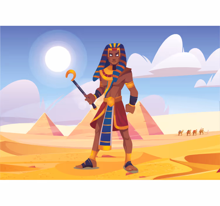 Tapisserie personnalisée figure de pharaon ancien - TenStickers