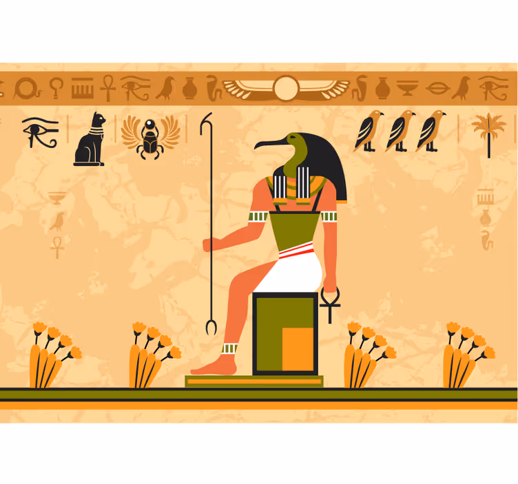 Tapisserie animaux dieu égyptien thoth - TenStickers