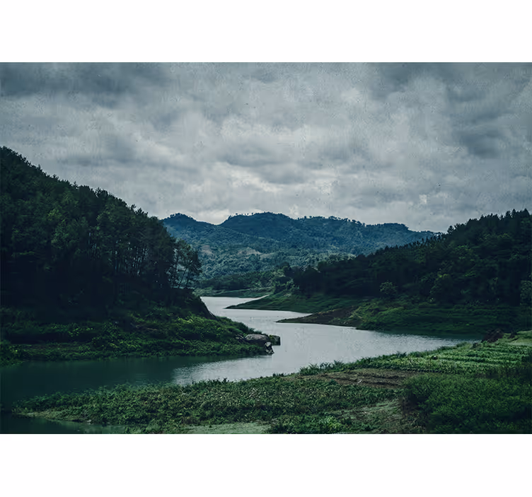 Tapisserie paysage voie navigable sereine - TenStickers