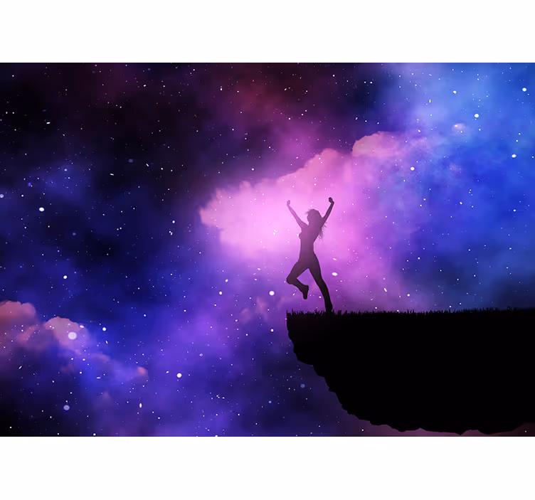 Tapisserie espace danser dans le cosmos - TenStickers