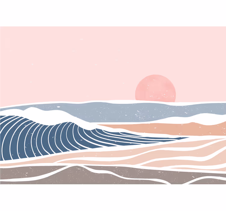 Tapisserie nature scène côtière sereine - TenStickers