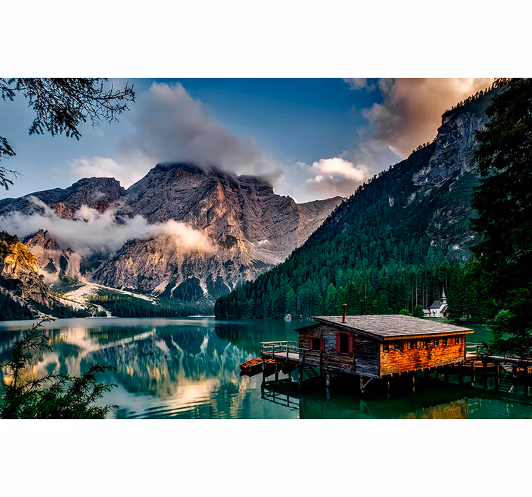 Tapisserie paysage vue de montagne pittoresque - TenStickers