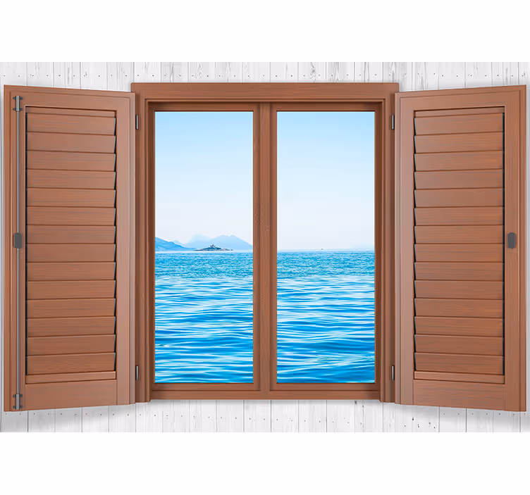 Tapisserie mer vue tranquille de la fenêtre - TenStickers