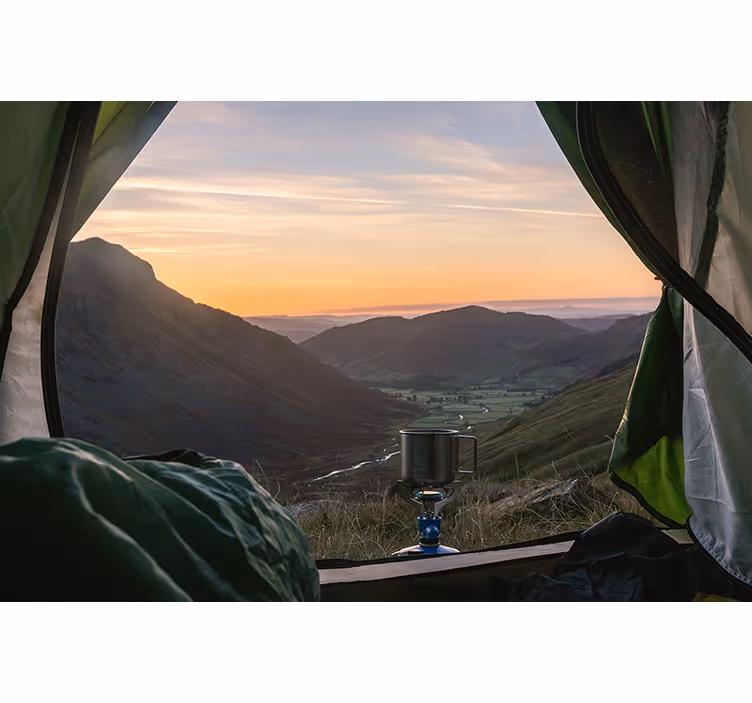 Tapisserie paysage vue pittoresque de montagne - TenStickers