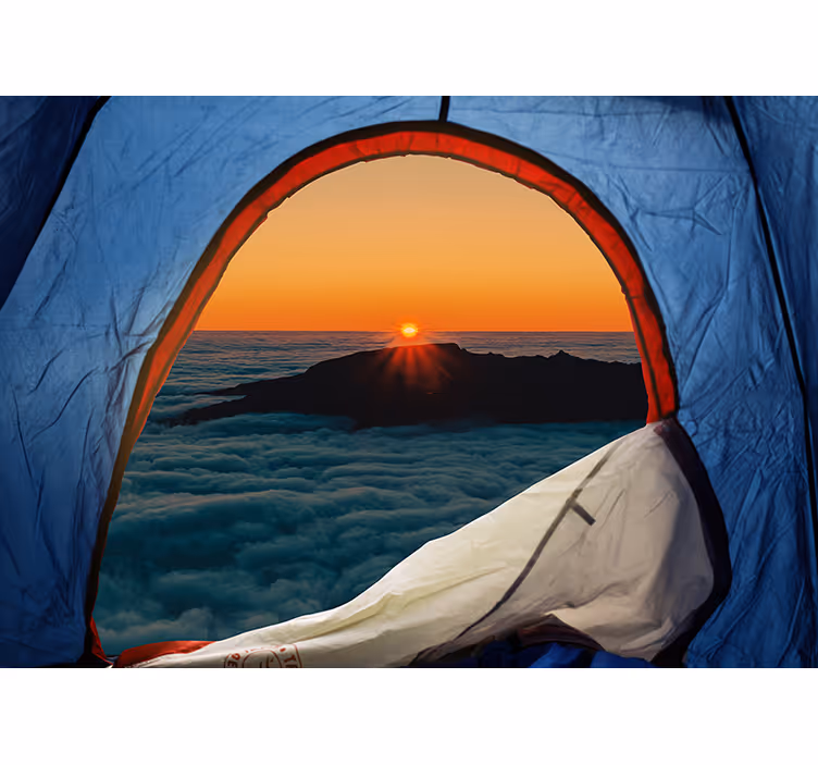 Tapisserie paysage crépuscule montagnard - TenStickers