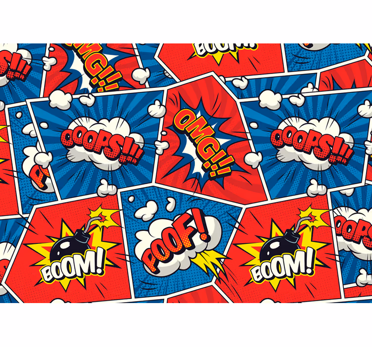 Tapisserie graffiti bulles de dialogue comic - TenStickers