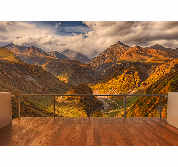 Tapisserie paysage vue majestueuse des montagnes - TenStickers