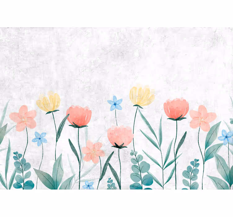 Tapisserie fleur champ de fleurs en pleine floraison - TenStickers