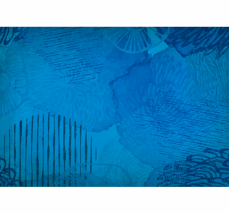 Tapisserie abstraite motifs texturés bleus - TenStickers