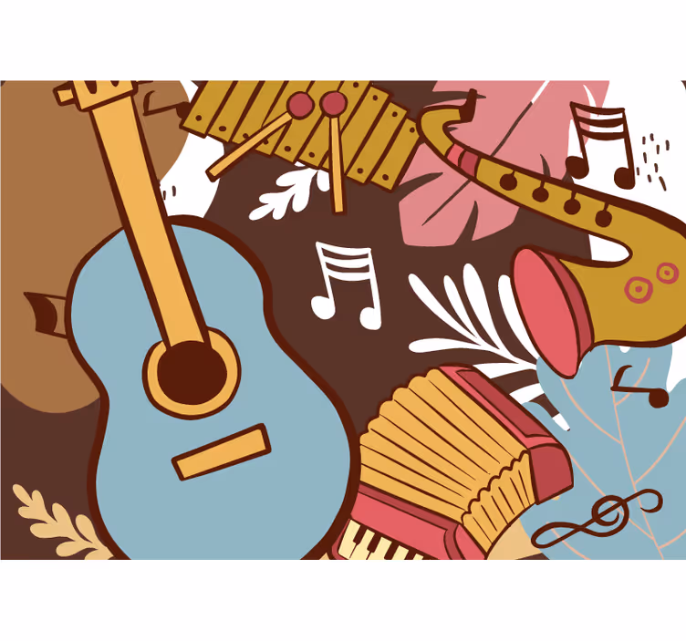 Tapisserie musique arrangement d'instruments de musique - TenStickers