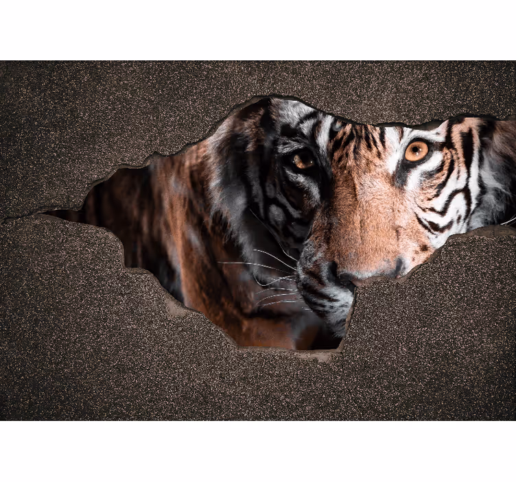 Tapisserie autres animaux gros plan sur un tigre - TenStickers