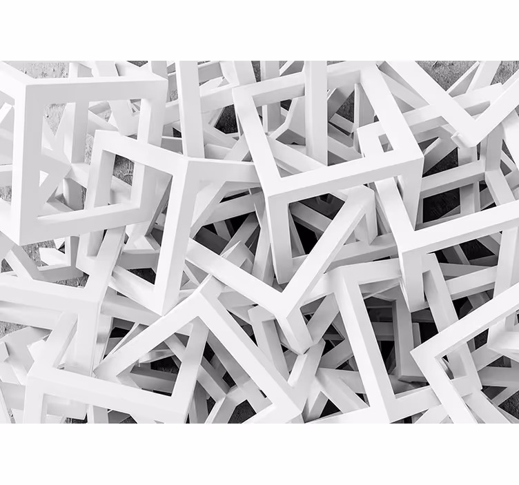 Tapisserie textures et motifs formes blanches abstraites - TenStickers