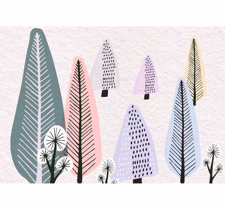 Tapisserie arbre motifs de feuilles ornementales - TenStickers