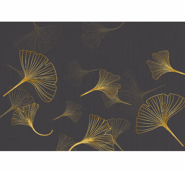 Tapisserie fleur motif feuille de ginkgo - TenStickers