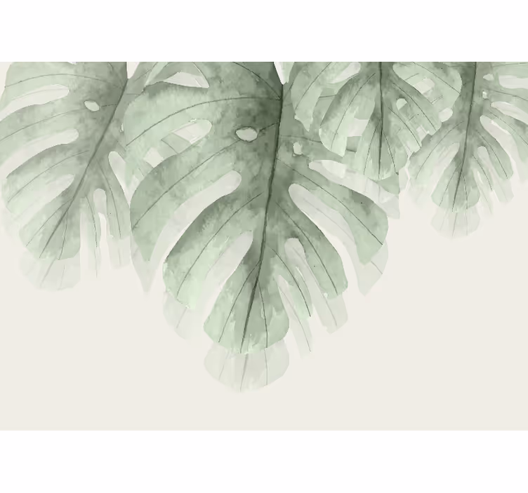 Tapisserie nature grande feuille tropicale - TenStickers