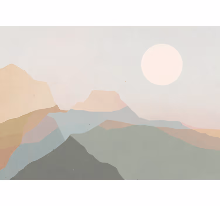 Tapisserie paysage vue crépusculaire en montagne - TenStickers