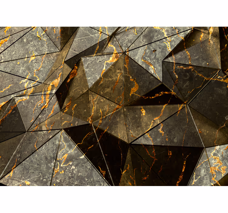 Tapisserie textures et motifs Émblème de pierre géométrique - TenStickers