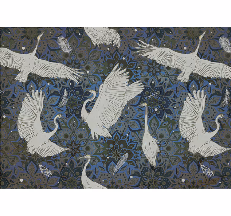 Tapisserie animaux motif élégant de grue - TenStickers