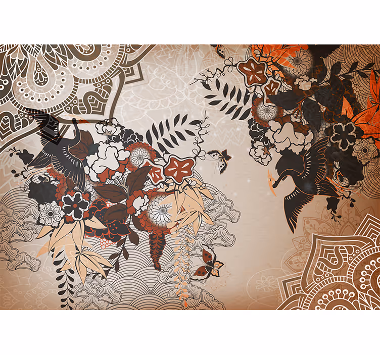 Tapisserie mandala motifs floraux - TenStickers