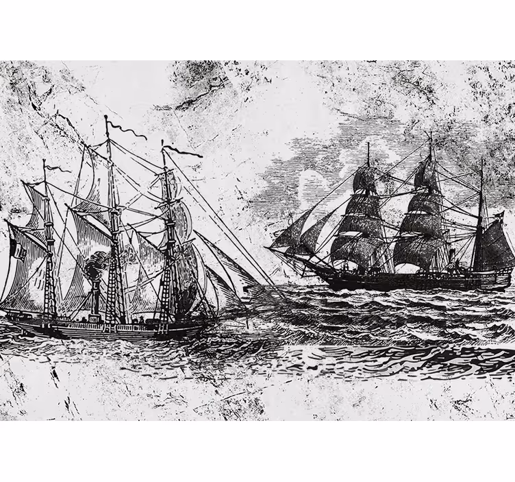 Tapisserie véhicules bateaux à voile historiques - TenStickers