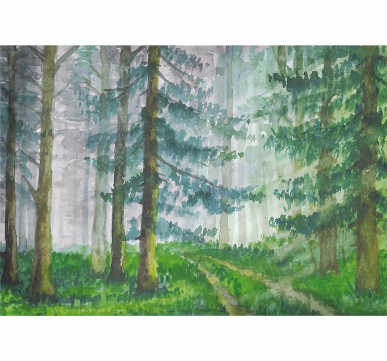 Papier peint forêt détail du chemin forestier - TenStickers